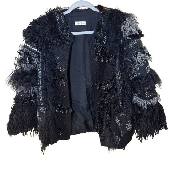 Zaharoff Jackets & Blazers - Zaharoff Women's Jacket with Fur Stripes and embellishments